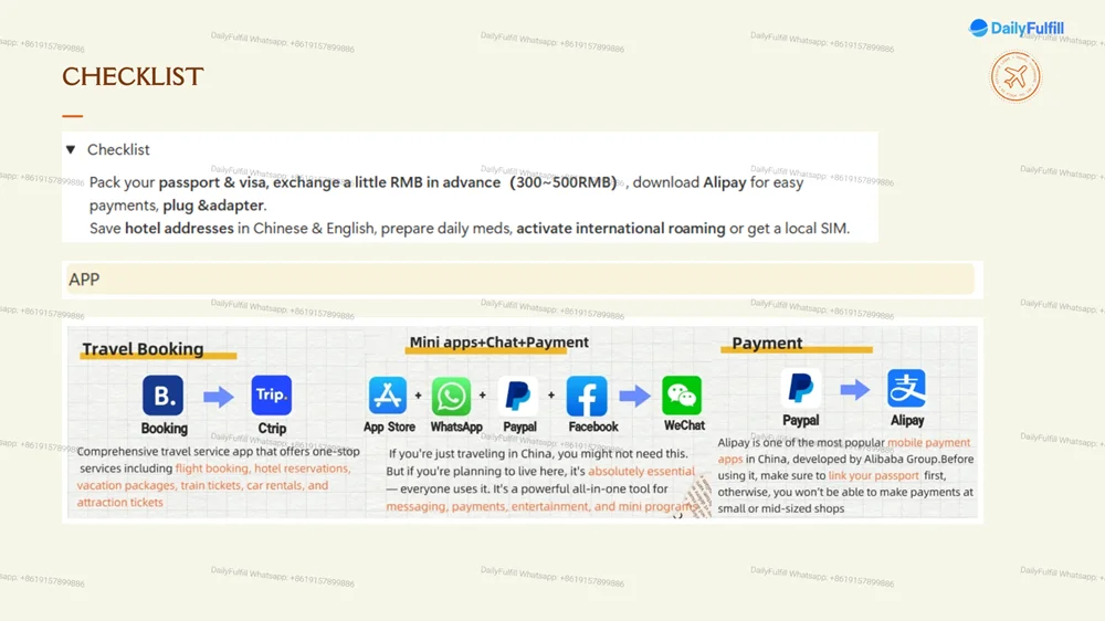 Sample travel guide page