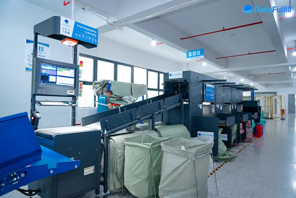 DailyFulfill warehouse packing and order fulfillment area